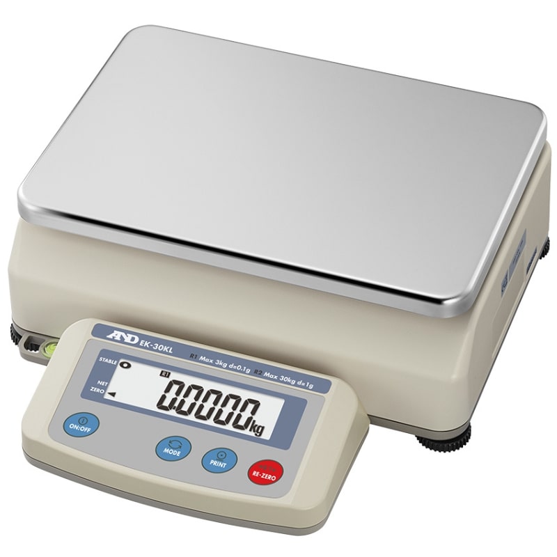 A&D Weighing EK-L Compact Industrial Precision Scales Left Angle Top Front View