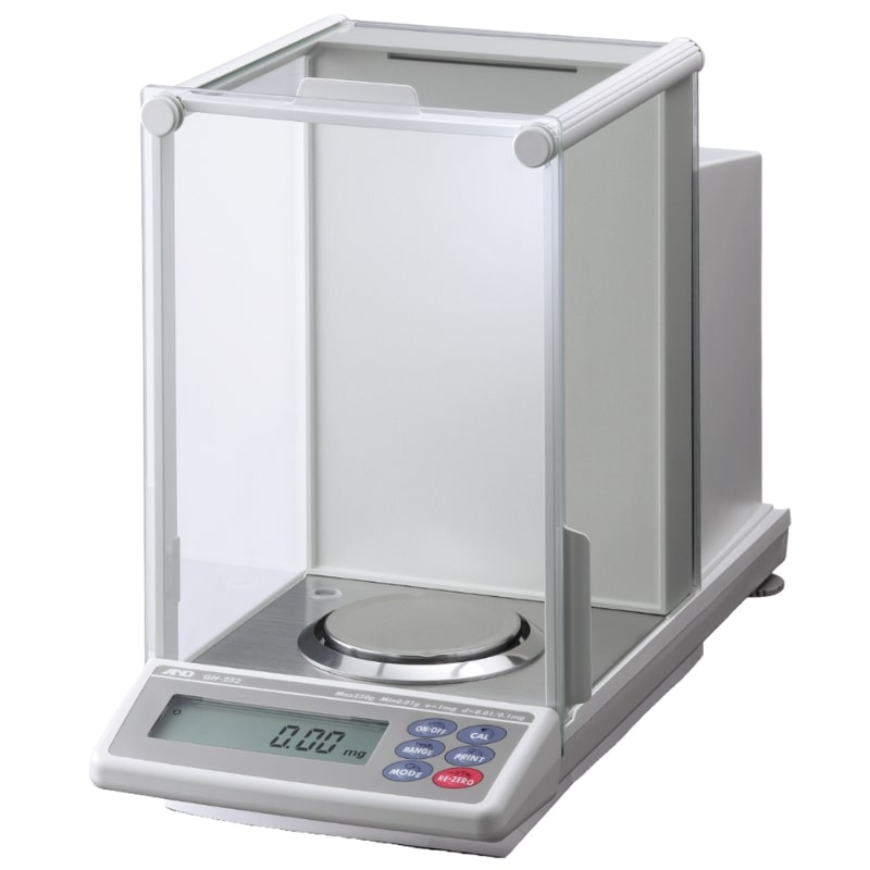 A&D Weighing GH-252 Analytical Semi-Micro Balance Angled Left Front View