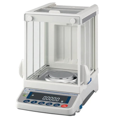 A&D Weighing GX-224AE Analytical Semi-Micro Balance Angled Left Front View