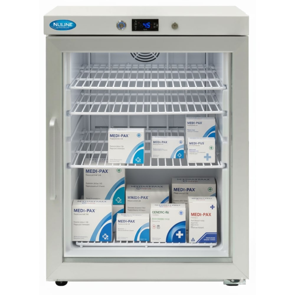 Nuline PR150 Pharmacy Refrigerator Glass Door Closed Front View