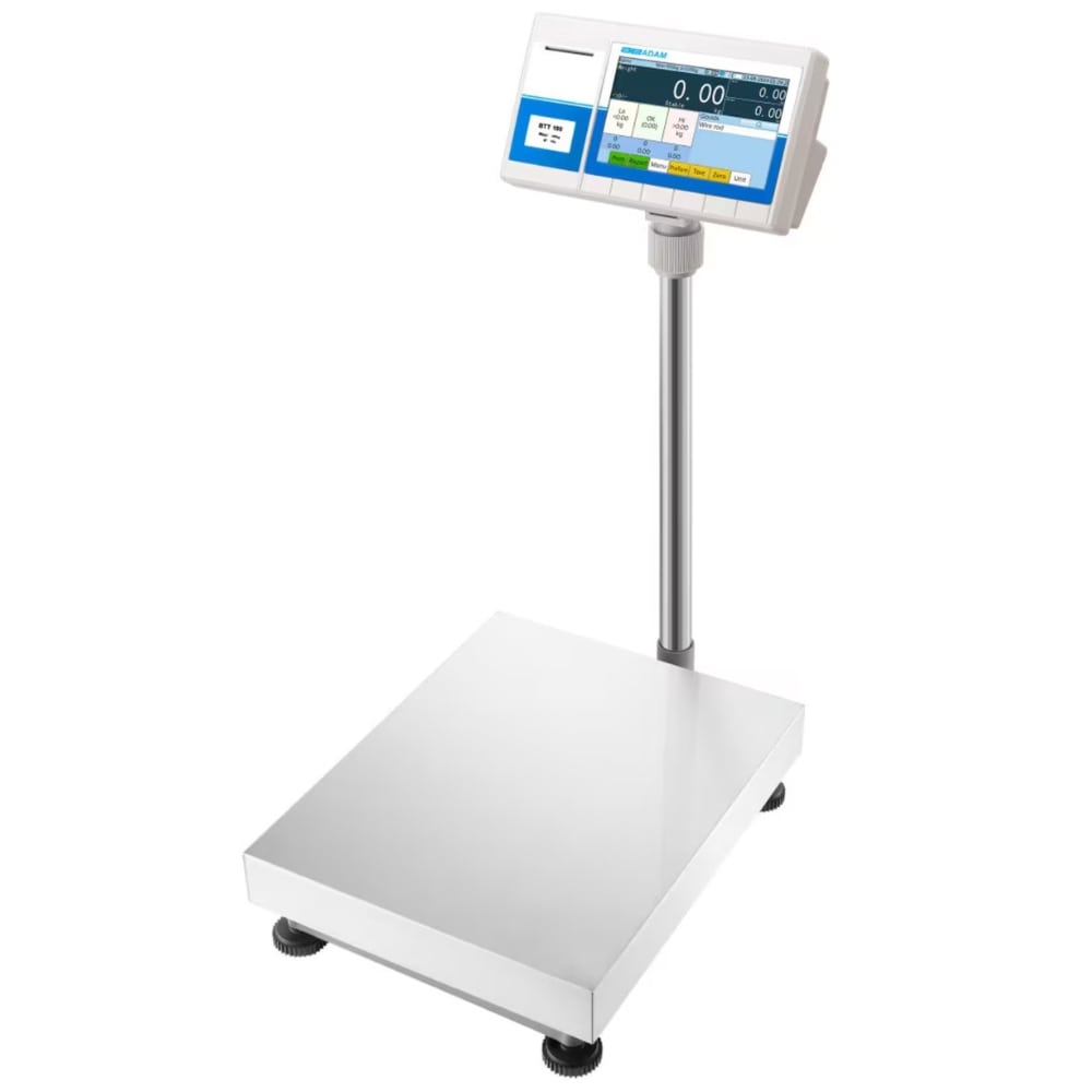 ADAM Equipment BTT Touch-Screen Label Printing Floor Scales Angled Left Front View