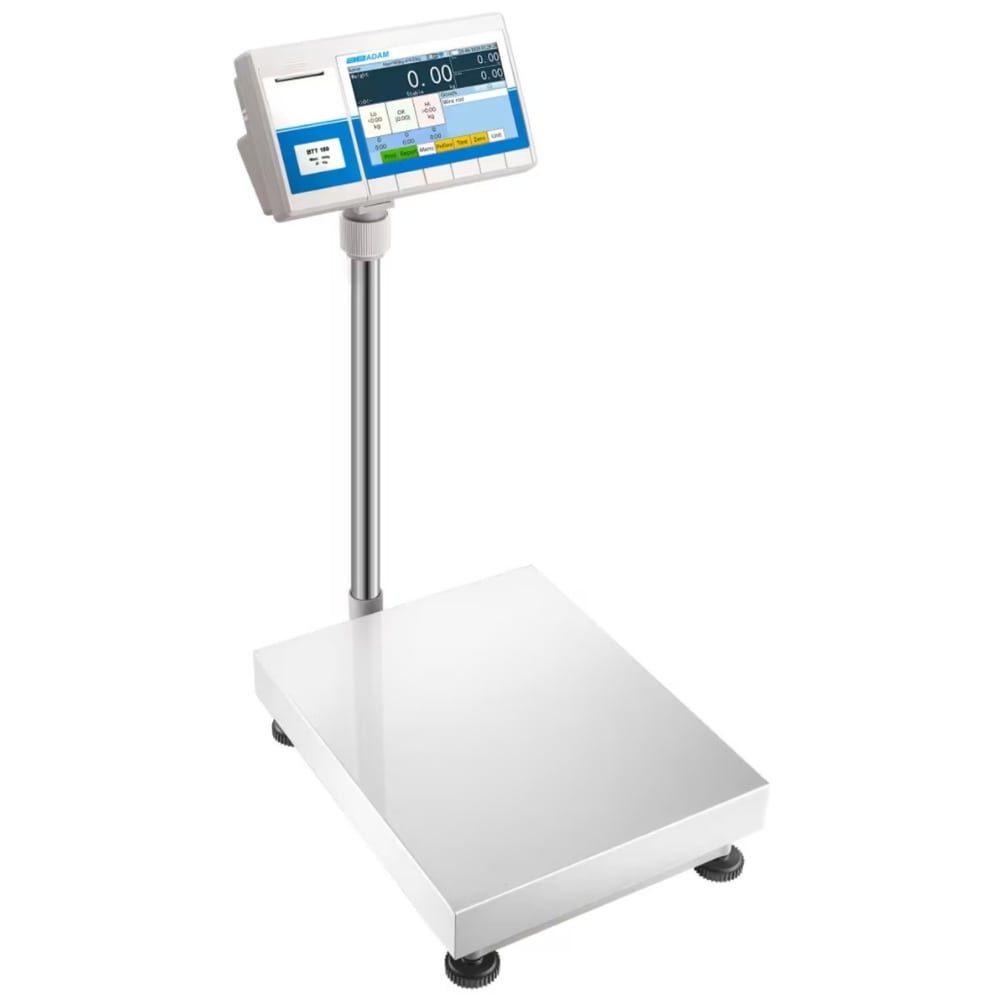 ADAM Equipment BTT Touch-Screen Label Printing Floor Scales Angled Right Front View