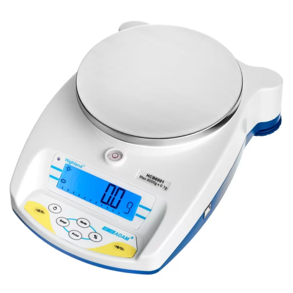 ADAM Equipment HCB 6001 Highland Portable Precision Balance Angled Left Front Top View