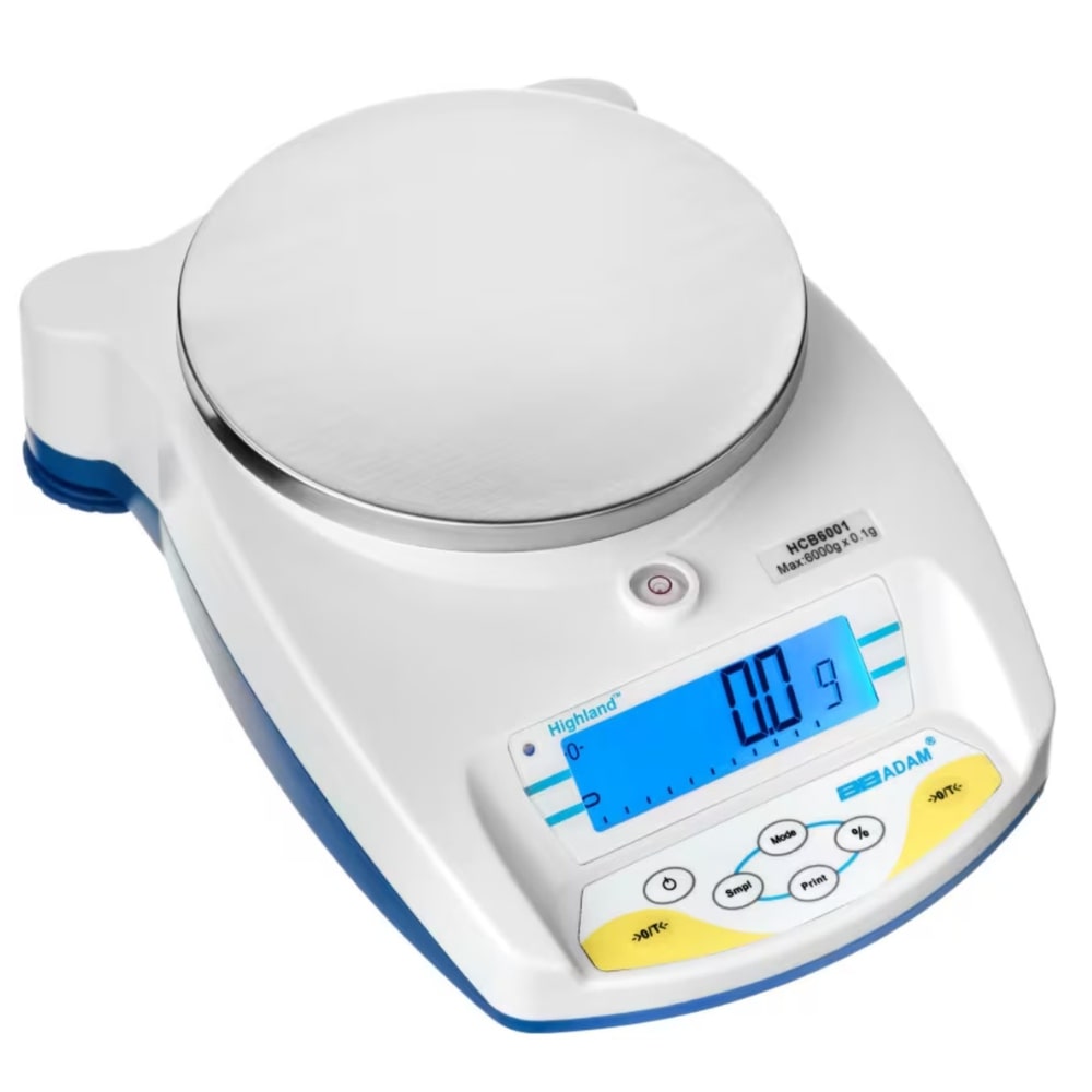 ADAM Equipment HCB 6001 Highland Portable Precision Balance Angled Right Front Top View