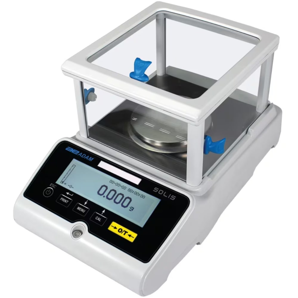 ADAM Equipment Solis SPB Precision Balance with Breeze Break Angled Left Front Top View