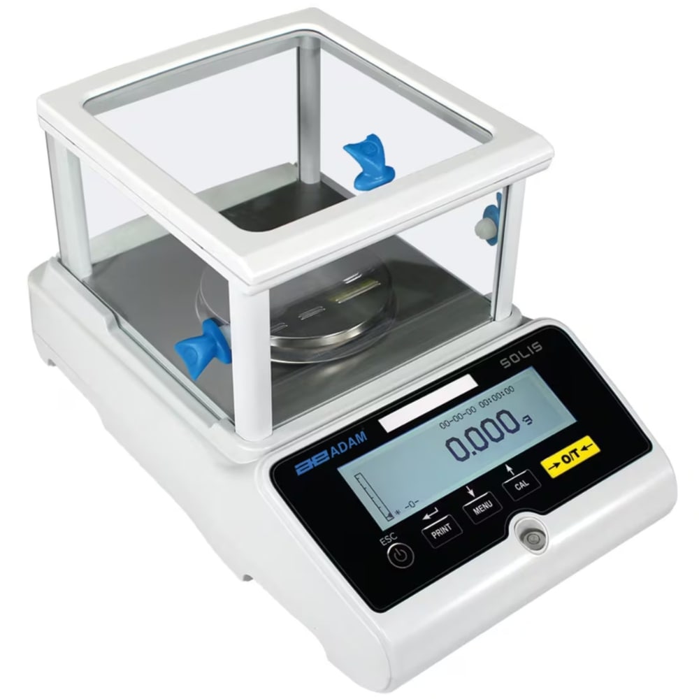 ADAM Equipment Solis SPB Precision Balance with Breeze Break Angled Right Front Top View
