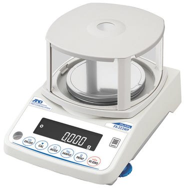 A&D Fortis FZ(-WP) & FX(-WP) Precision Balance with Breeze Break Angled Left Top Front View