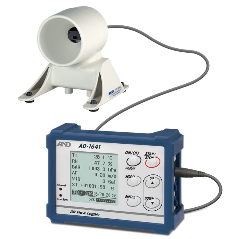 A&D Weighing AD-1641 Air Flow Logger Angled Left Front View