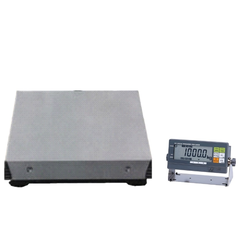 A&D Weighing AD-300 & AD-600 Wall Mount Display with Bracket on Ground Next to Platform Base Front View