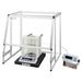 A&D Weighing AD1672A Tabletop Breeze Break Demonstrating BM Series Semi-Micro Balance Inside Slightly Angled Left Front View