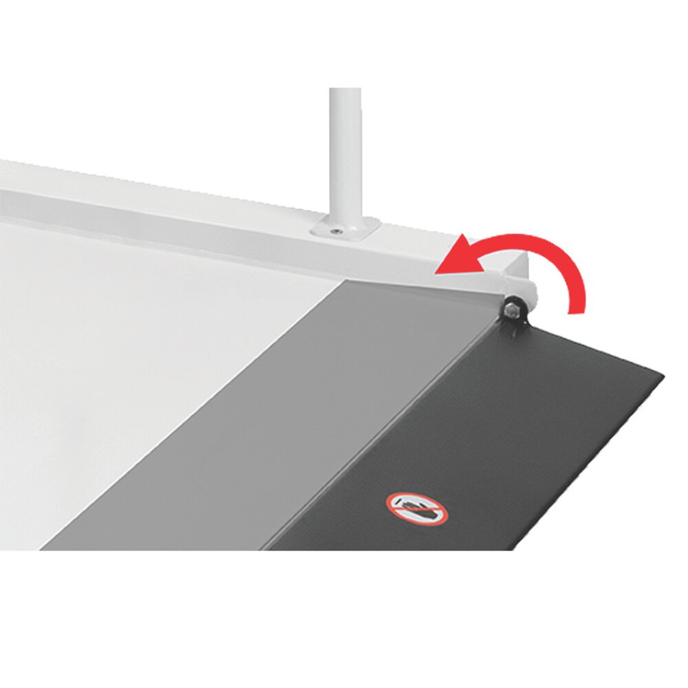 A&D Weighing AMW-300 Wheelchair Platform Scale Close Up View of Foldable Ramp