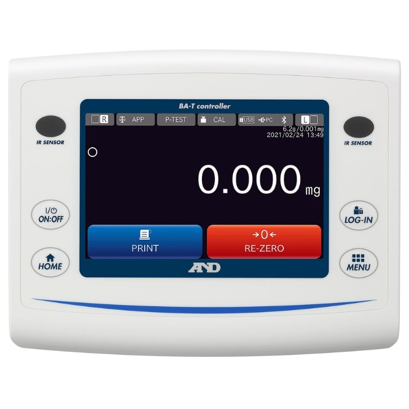 A&D Weighing BA-T Micro Premium Balance Control Panel Top View