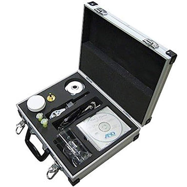 A&D Weighing BM OP-14 Pipette Accuracy Testing Kit for BM-22 only Opened Case Angled Left Top Front View
