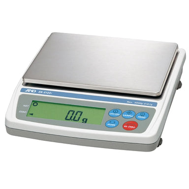 A&D Weighing EK-i Series Compact Balance Large Pan Angled Left Front Top View