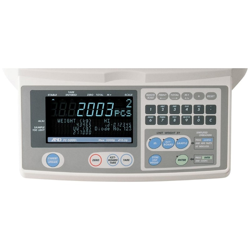 A&D Weighing FC-i & FC-Si High Performance Counting Scale Series Control Panel Top View