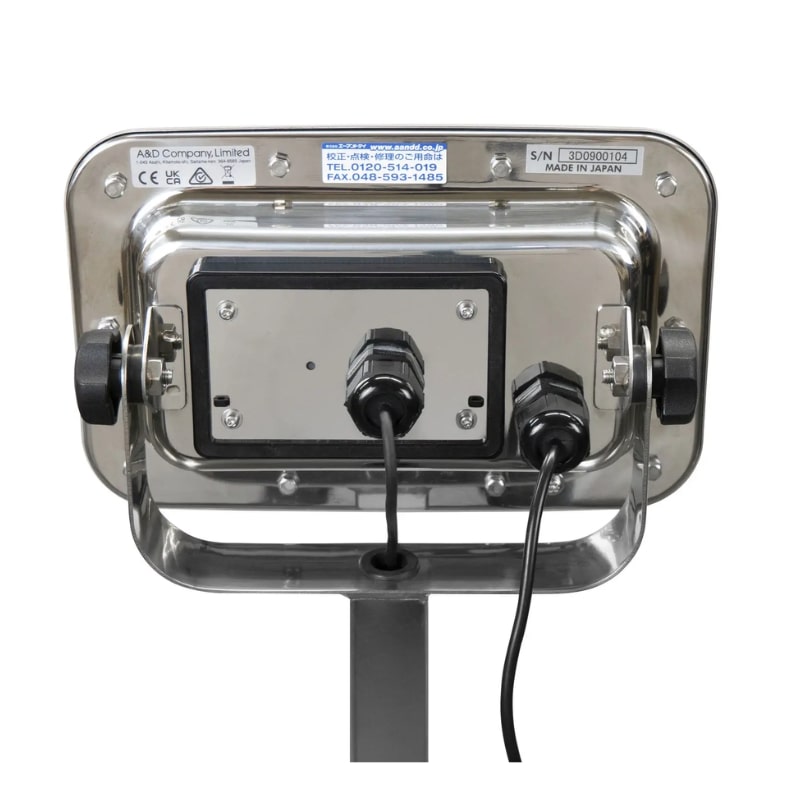 A&D Weighing FG-CWP Waterproof Platform Scale Series Control Panel Rear View