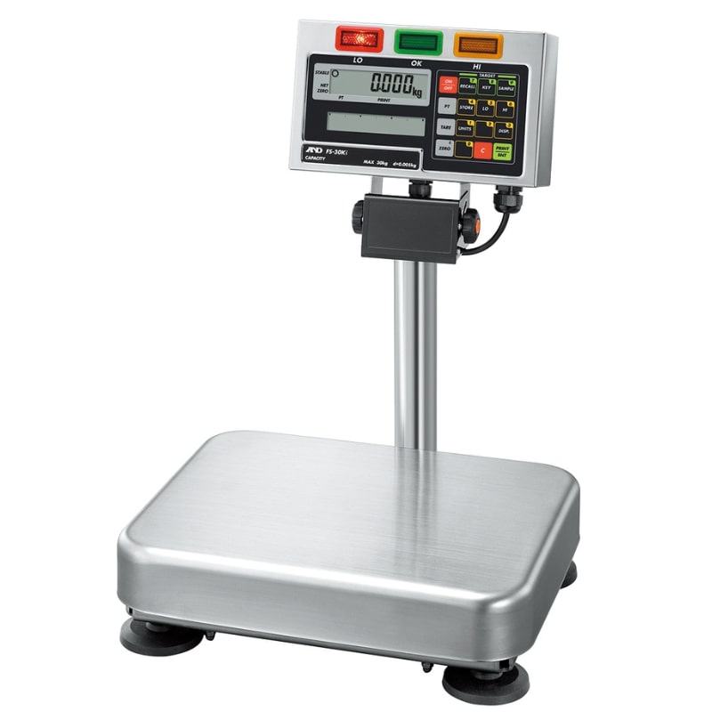 A&D Weighing FS-15Ki-L & FS-30KI Checkweighing IP65 Scale Series Angled Left Front View