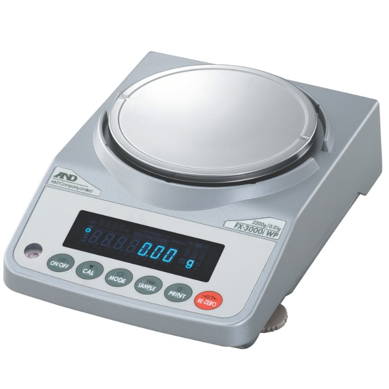 A&D Weighing FX-3000iWP Precision Balance Angled Left Top Front View