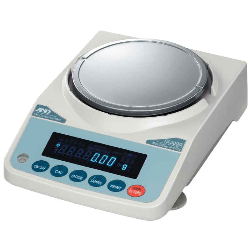 A&D Weighing FX-3000i Precision Balance Angled Left Top Front View