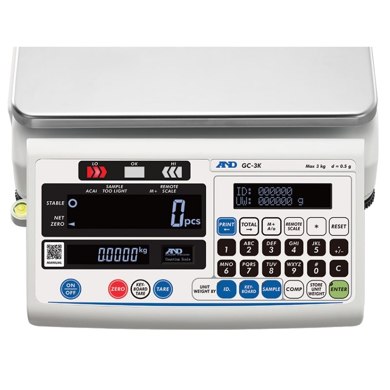 A&D Weighing GC Precision Counting Scale Series Front View