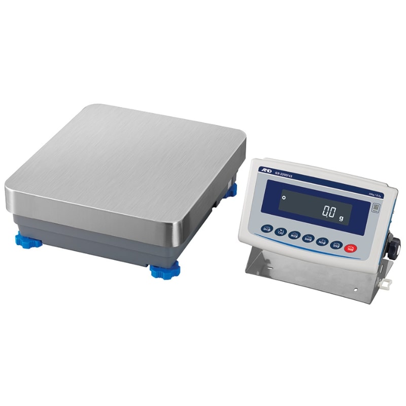 A&D Weighing GX-L High Capacity Precision Balance Series Separate Display Stand Angled Left Front View
