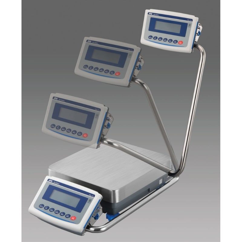 A&D Weighing GX-L High Capacity Precision Balance Series Showing Stand Folding Motion Angled Left Front View