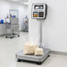 A&D Weighing HV-200KCEP Intrinsically Safe IECEx Scales Sitting Laboratory Floor against Wall Left Angled Front View