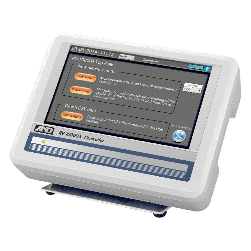 A&D Weighing RV-10000A Tuning Fork Vibro Rheometer Controller Display Angled Left Front View