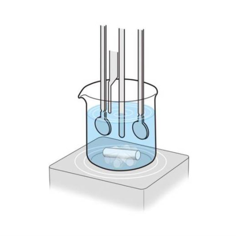 A&D Weighing RV-10000A Tuning Fork Vibro Rheometer Illustration of Probes in Beaker Angle View