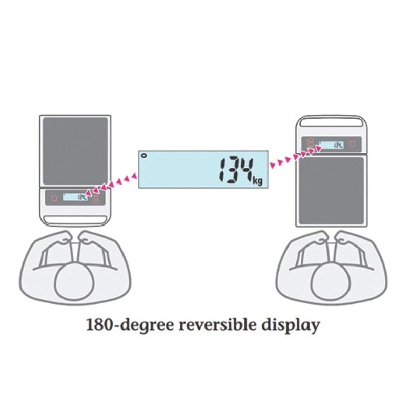 A&D Weighing SA Portable Scale Series with Reverse Display Top View