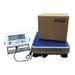 A&D Weighing SE-150KL-W IP68 Washdown Platform Scales Wall Mount Unit on Ground with Box on Scale Front View