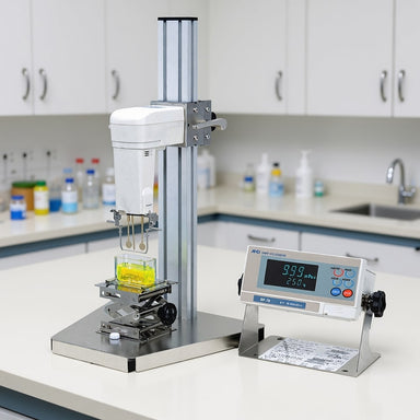 A&D Weighing SV-10 & SV-100 Vibro Viscometer Sitting on Laboratory Bench Angled Left Front View