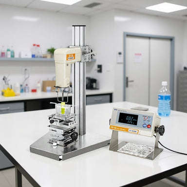 A&D Weighing SV-1A & SV-10A Vibro Viscometer Sitting on Laboratory Bench Angled Left Front View