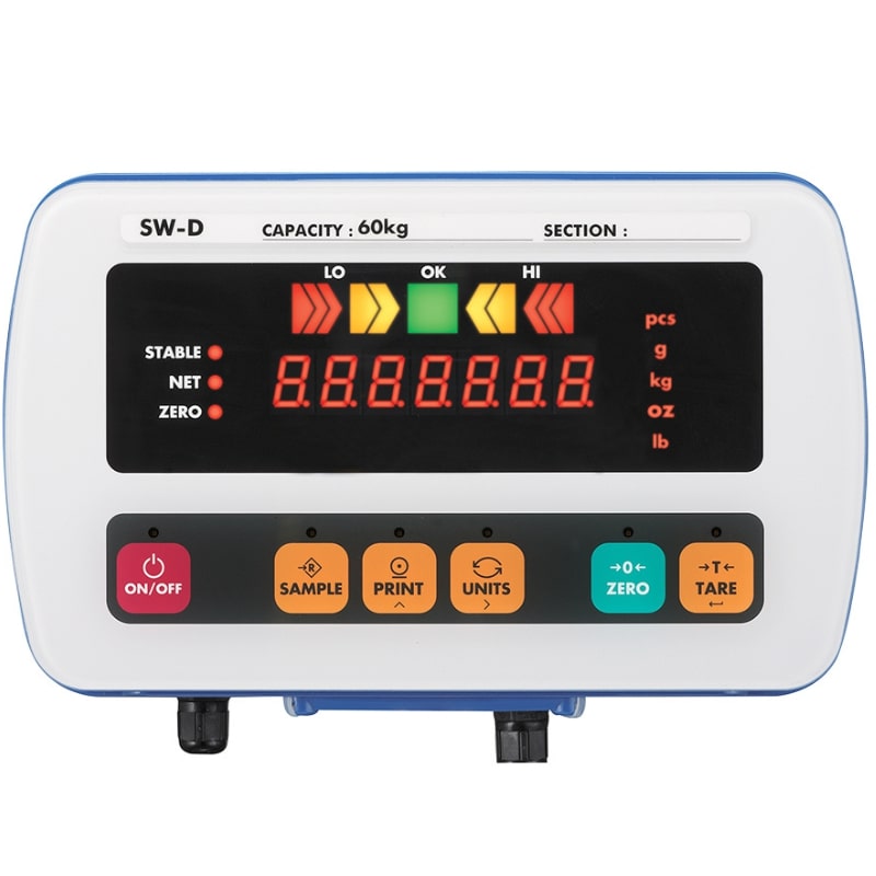 A&D Weighing SW Super Washdown Platform Scale Series Control Panel Front View