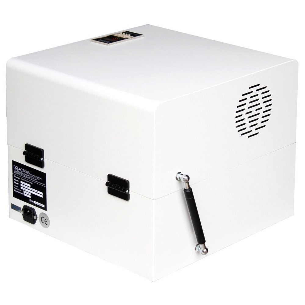 Across International VQN Desktop High Energy Vibratory Ball Mill Closed Lid Angled Left Back View