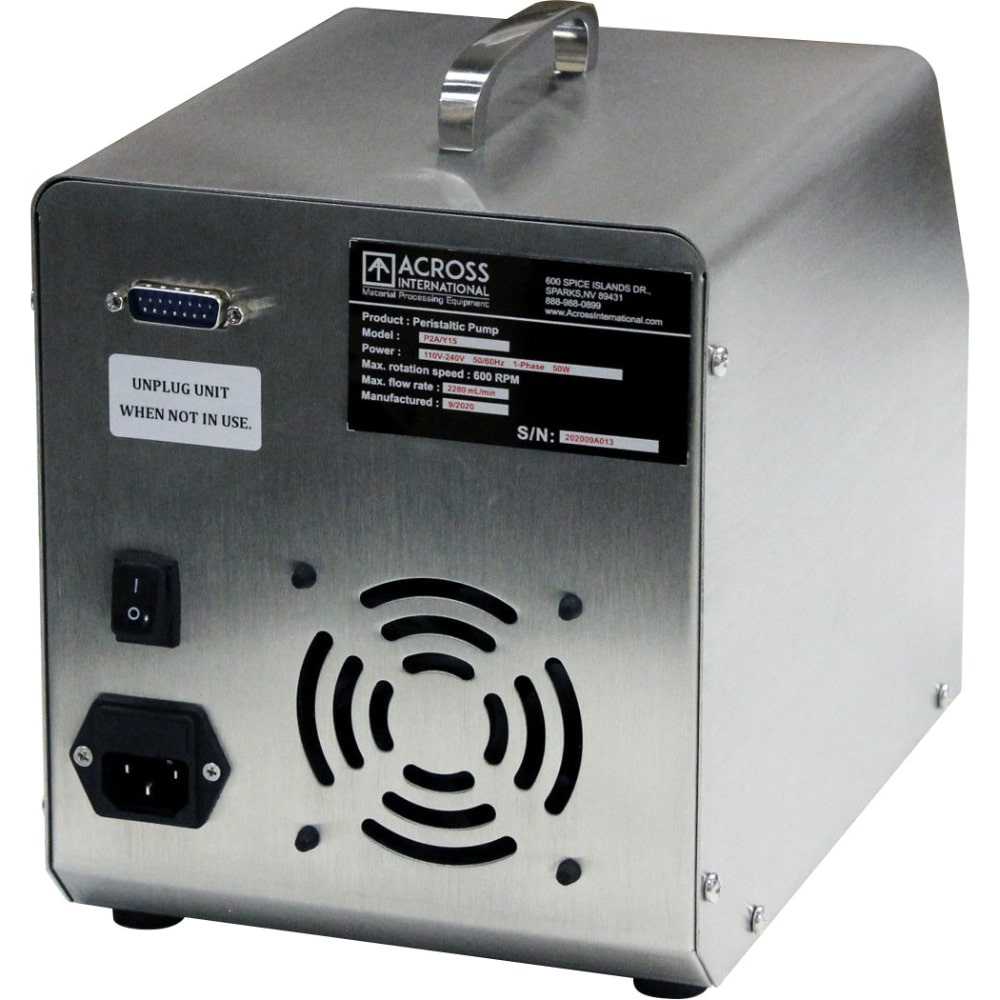 Across International P2A SST Peristaltic Pump Angled Left Back View
