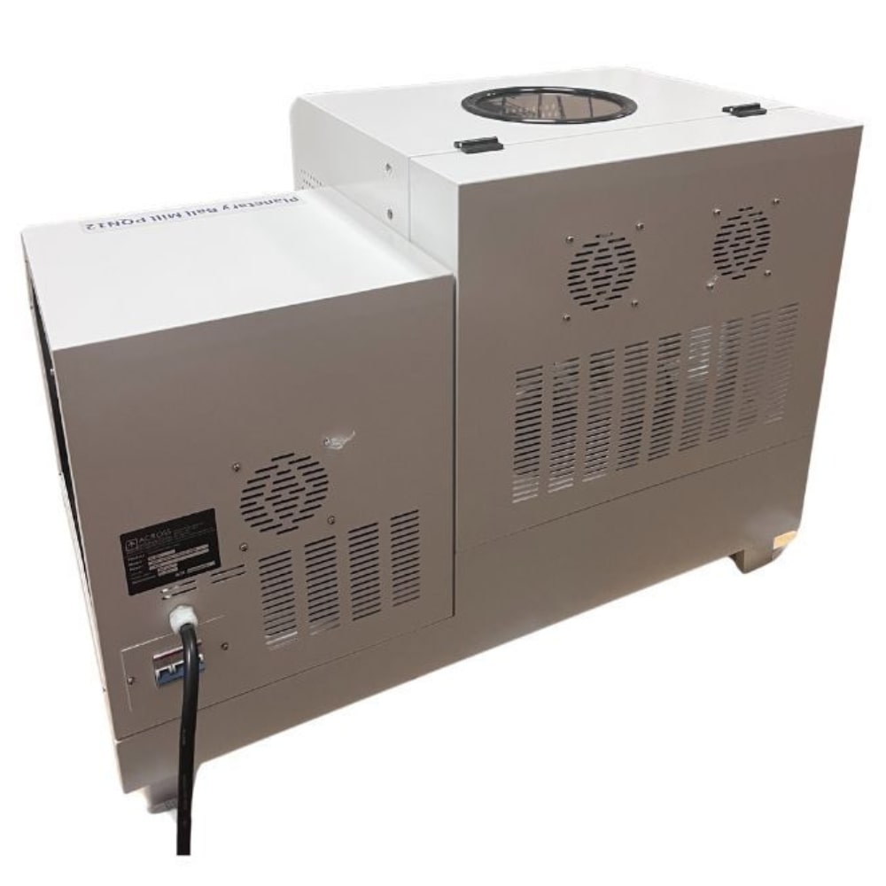 Across International PQ-N12 4x3L (12L) Gear-Drive Planetary Ball Mill Closed Lid Angled Right Back View