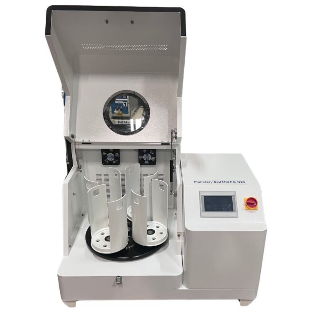 Across International PQ-N20 4x5L (20L) Gear-Drive Planetary Ball Mill Opened Lid Front View
