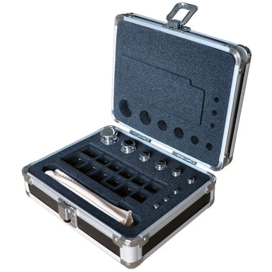 Adam Equipment M1 1g to 100g OIML Calibration Weight Set Opened Case Angled Left Top Front View