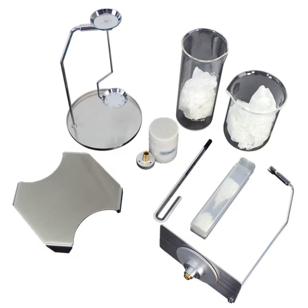 Adam Equipment Solis Density Determination Kit In-Use Setup Angled Left Top Front View