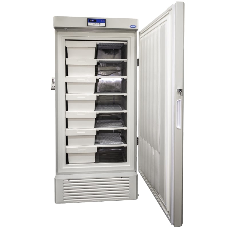 Nuline DW450 -40°C Freezer Solid Door Open Drawers Removed Front View