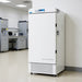 Nuline DW450 -40°C Freezer with Solid Door Closed Standing Against Laboratory Wall Angled Left Front View