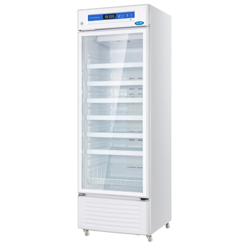 Nuline EC400 Pharmacy Refrigerator Glass Door Closed Angled Left View