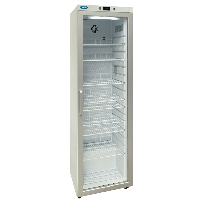 Nuline HR400G Pharmacy Fridge Glass Door Closed Angled Right View