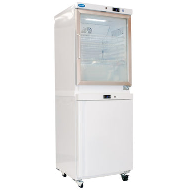 Nuline HRFB400-2T Breast Milk Combination Fridge Freezer Angled Right Front Closed View