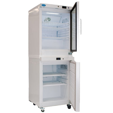 Nuline HRFB400-2T Breast Milk Combination Fridge Freezer Angled Right Front Open View