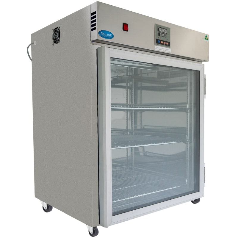 Nuline Li260 Laboratory Incubator Glass Door Closed Angled Right View
