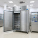 Nuline MF140BT Laboratory Freezer with Solid Door One Door Open Standing on Laboratory Floor Angled Left Front View