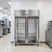 Nuline MF140TNG-Full Chromatography Lab Fridge Glass Door Closed Standing on Laboratory Floor Against Wall Front View