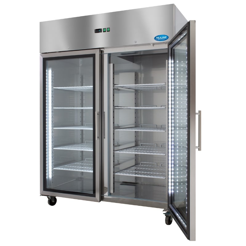 Nuline MF140TNG Lab Fridge Glass Doors One Open Angled Left View